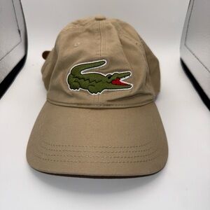 Lacoste Beige Cap with Green & Red Crocodile Patch
